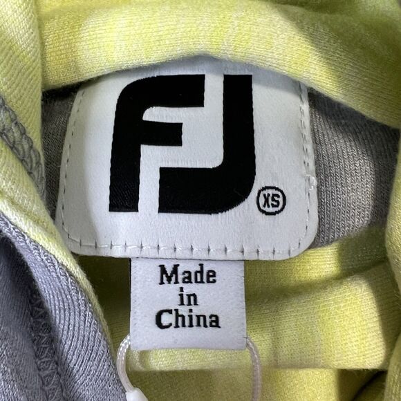 Footjoy Womens Golf Hoodie Sweatshirt, Side Zip Pocket Size XS Gray Yellow NEW - Picture 11 of 15